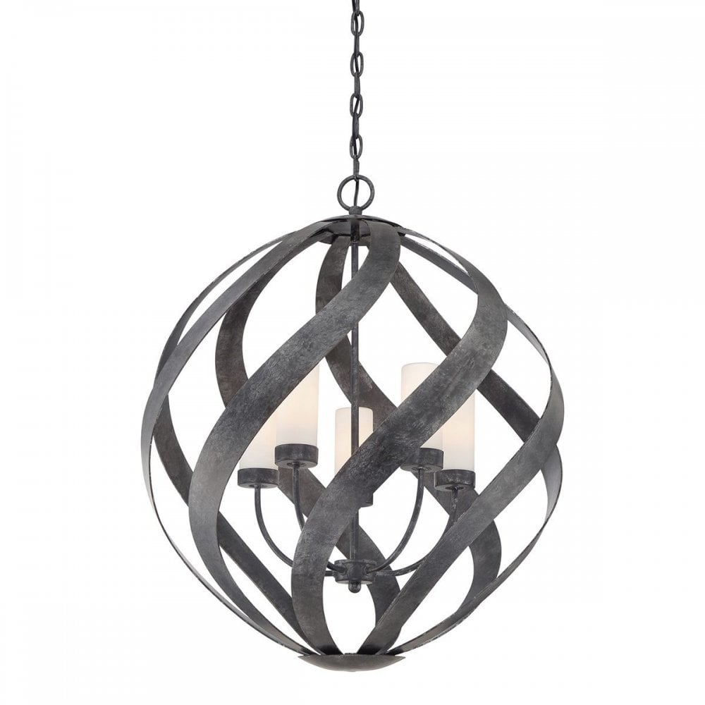 QN-BLACKSMITH-5P-OBK Blacksmith 5 Light Outdoor Chandelier Old Black