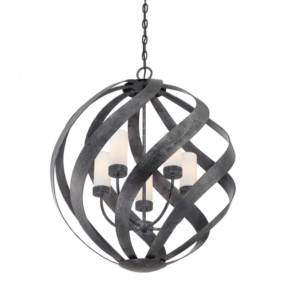 QN-BLACKSMITH-5P-OBK Blacksmith 5 Light Outdoor Chandelier Old Black