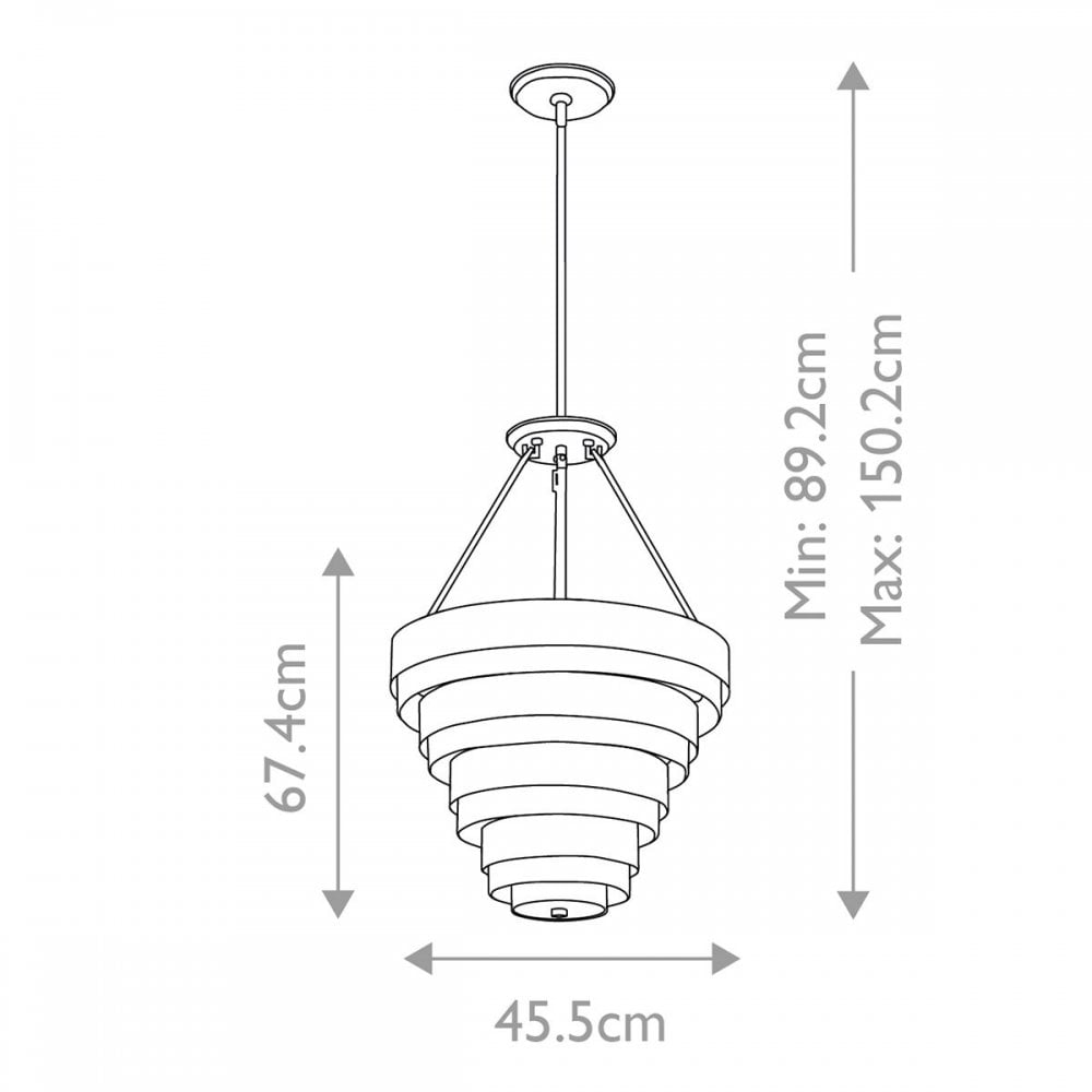 QN-ECHELON-4P Echelon 4 Light Pendant Heritage Brass