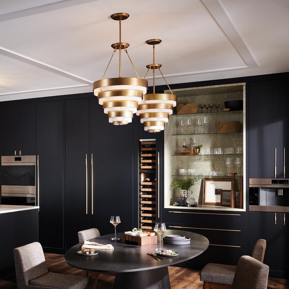 QN-ECHELON-4P Echelon 4 Light Pendant Heritage Brass