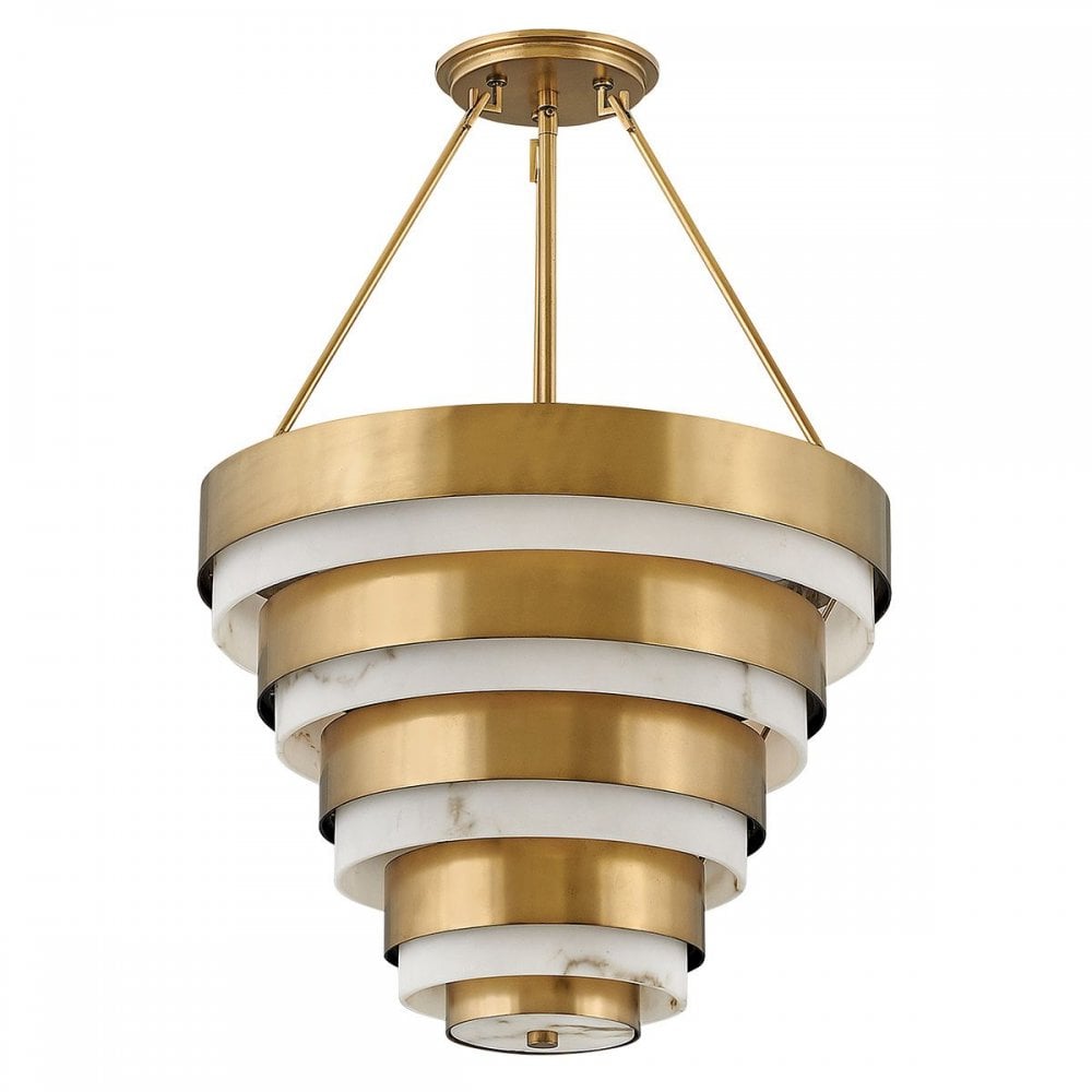 QN-ECHELON-4P Echelon 4 Light Pendant Heritage Brass