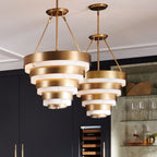 QN-ECHELON-4P Echelon 4 Light Pendant Heritage Brass