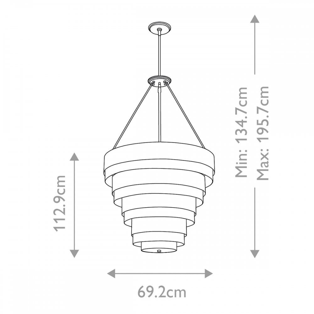 QN-ECHELON-8P Echelon 8 Light Pendant Heritage Brass