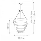 QN-ECHELON-8P Echelon 8 Light Pendant Heritage Brass