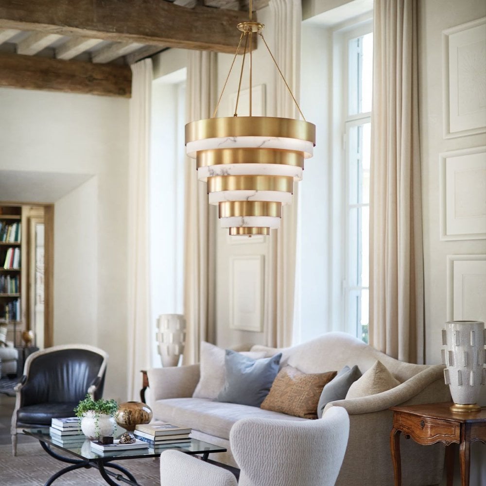 QN-ECHELON-8P Echelon 8 Light Pendant Heritage Brass