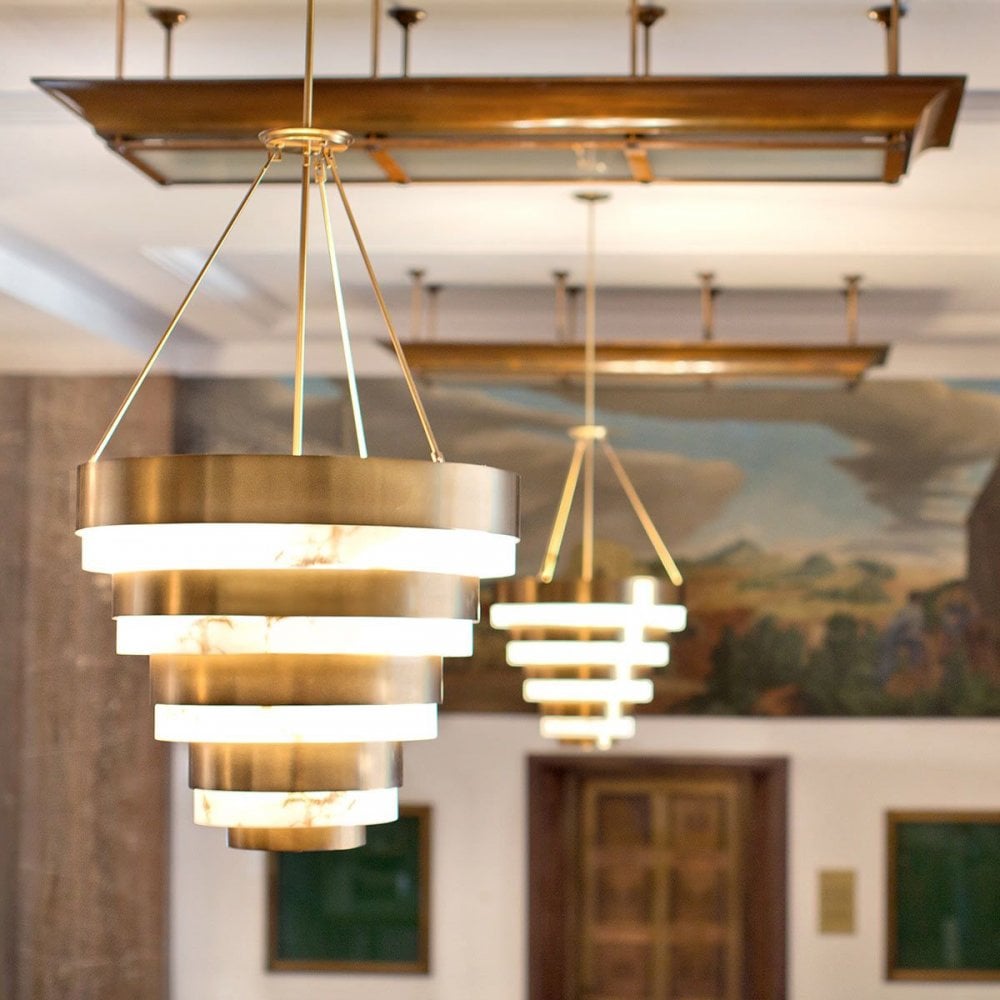 QN-ECHELON-8P Echelon 8 Light Pendant Heritage Brass