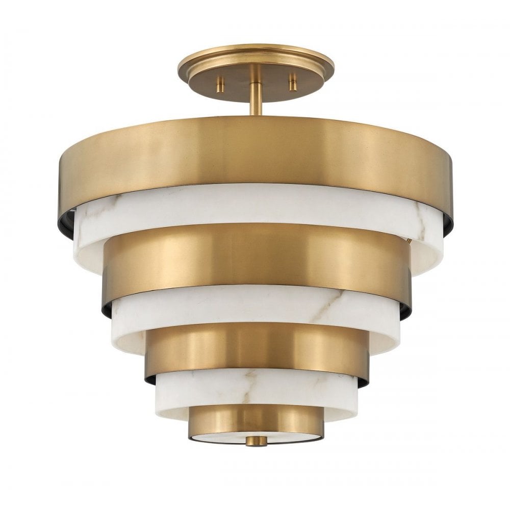 QN-ECHELON-SF Echelon 3 Light Semi-flush Heritage Brass