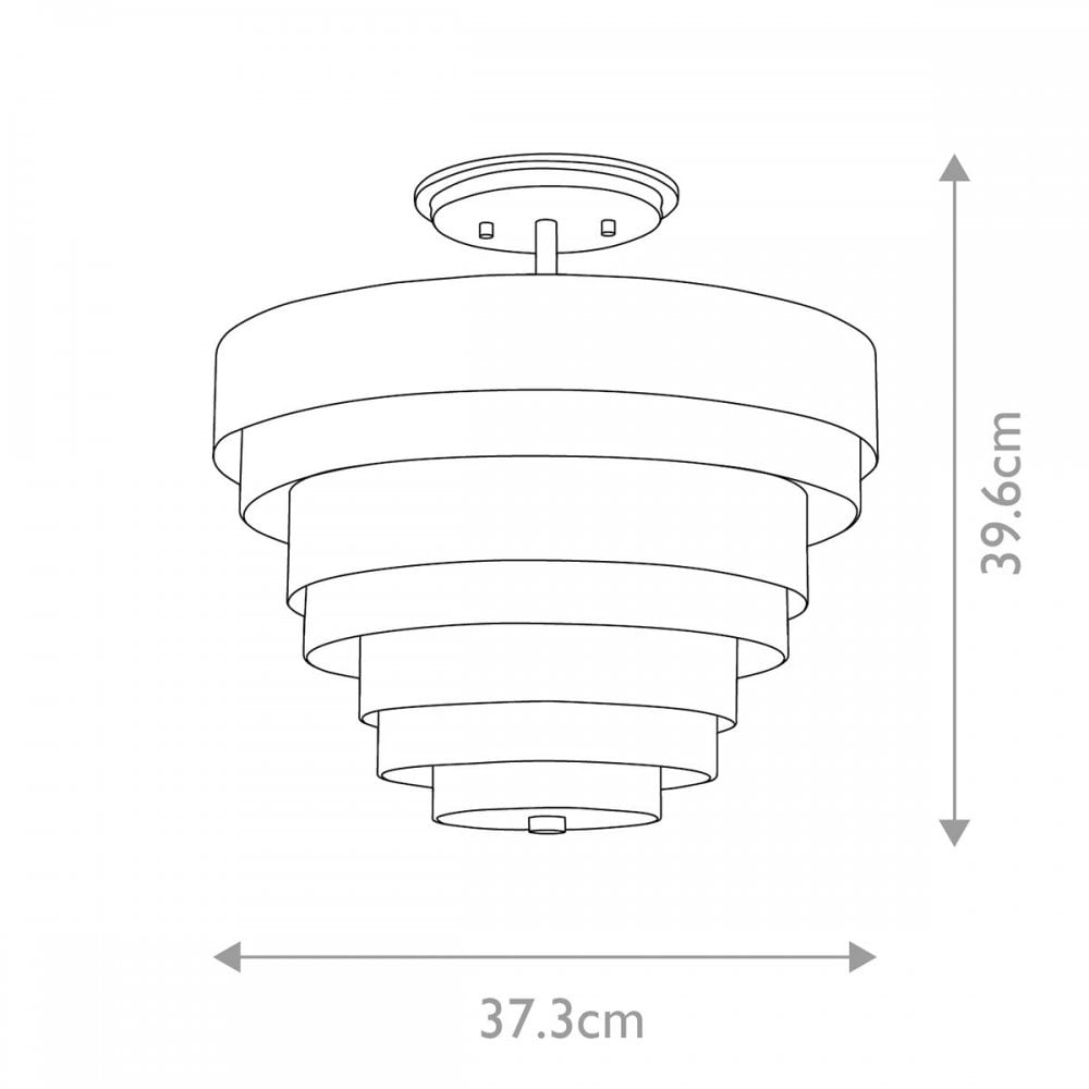 QN-ECHELON-SF Echelon 3 Light Semi-flush Heritage Brass