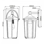 QN-FAIRFIELD-L-BK Fairfield 1 Light Large Wall Lantern Black