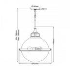 QN-FLETCHER-P-L-AZ Fletcher 3 Light Pendant Aged Zinc & Heritage Brass