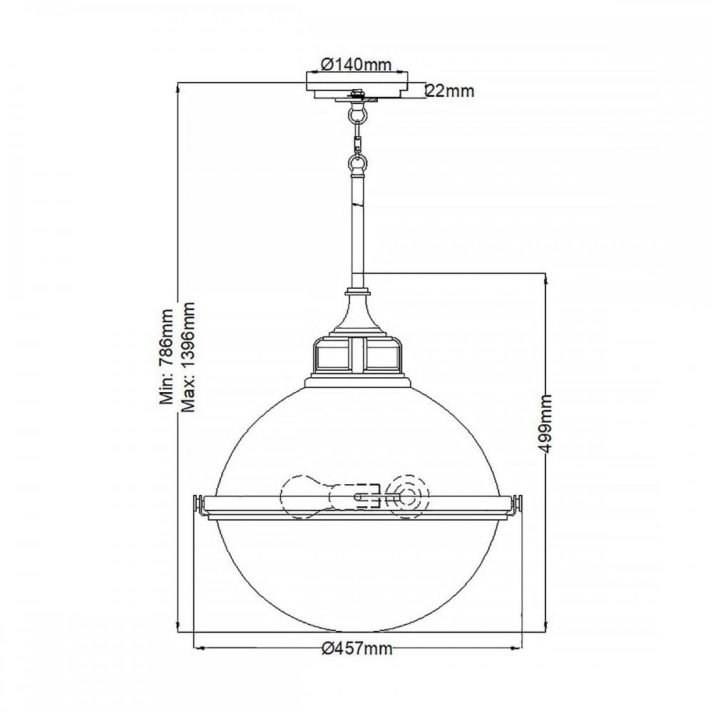 QN-FLETCHER-P-L-AZ Fletcher 3 Light Pendant Aged Zinc & Heritage Brass