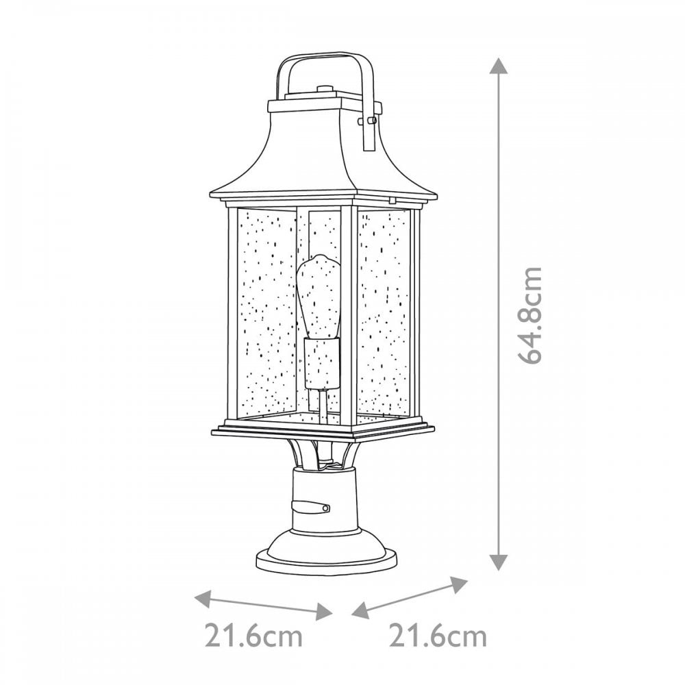 QN-GRANT3-L-BU Grant 1 Light Large Pedestal Lantern Burnished Bronze