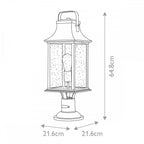 QN-GRANT3-L-BU Grant 1 Light Large Pedestal Lantern Burnished Bronze