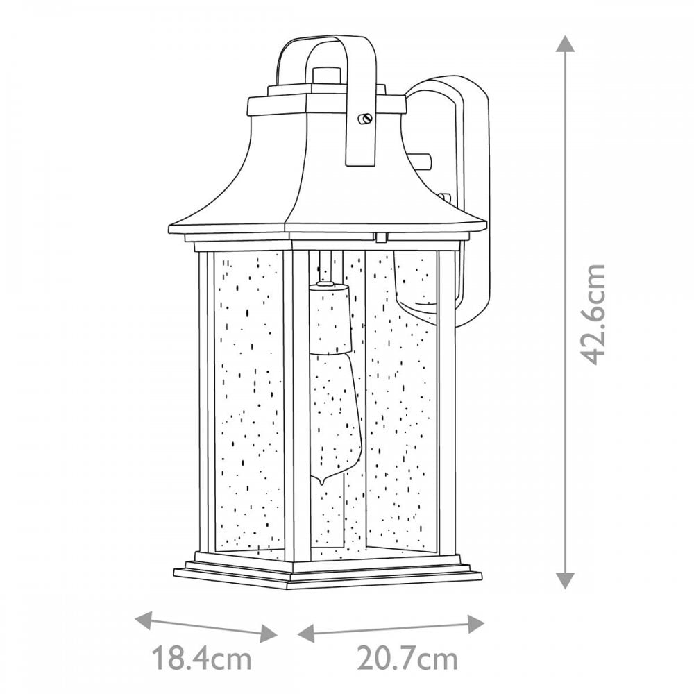 QN-GRANT-M-BU Grant 1 Light Medium Wall Lantern Burnished Bronze