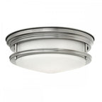 QN-HADRIAN-FS-AN-OPAL Hadrian 2 Light Flush - Opal Glass - Antique Nickel