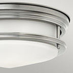 QN-HADRIAN-FS-AN-OPAL Hadrian 2 Light Flush - Opal Glass - Antique Nickel