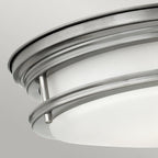 QN-HADRIAN-FS-AN-OPAL Hadrian 2 Light Flush - Opal Glass - Antique Nickel
