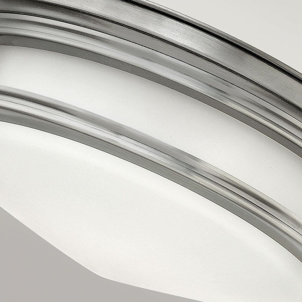 QN-HADRIAN-FS-AN-OPAL Hadrian 2 Light Flush - Opal Glass - Antique Nickel