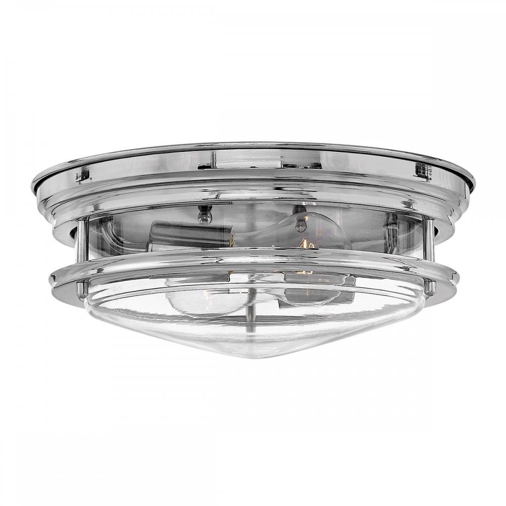 QN-HADRIAN-FS-CM-CLEAR Hadrian 2 Light Flush - Clear Glass - Chrome