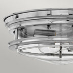 QN-HADRIAN-FS-CM-CLEAR Hadrian 2 Light Flush - Clear Glass - Chrome