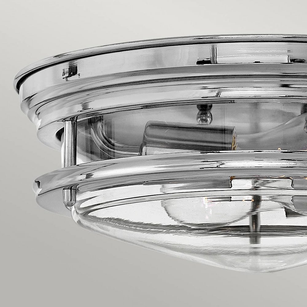 QN-HADRIAN-FS-CM-CLEAR Hadrian 2 Light Flush - Clear Glass - Chrome