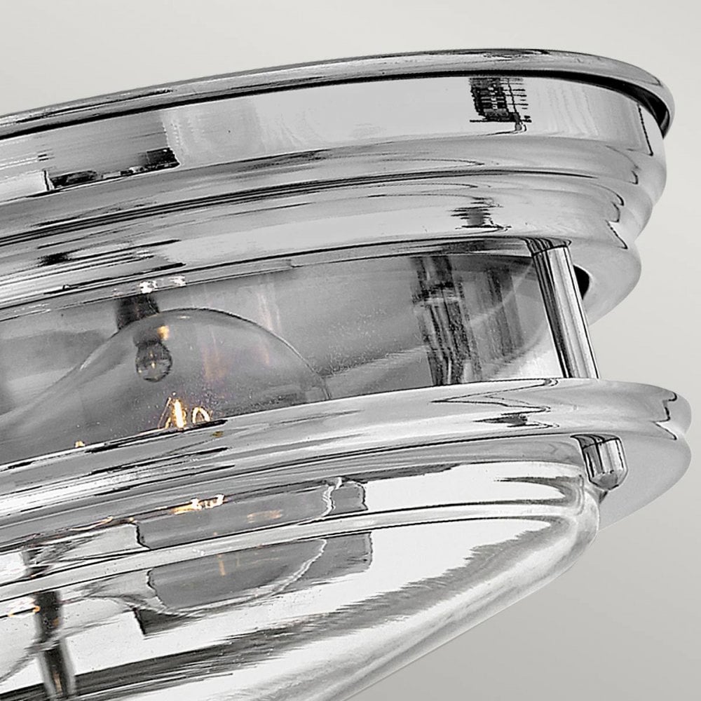 QN-HADRIAN-FS-CM-CLEAR Hadrian 2 Light Flush - Clear Glass - Chrome