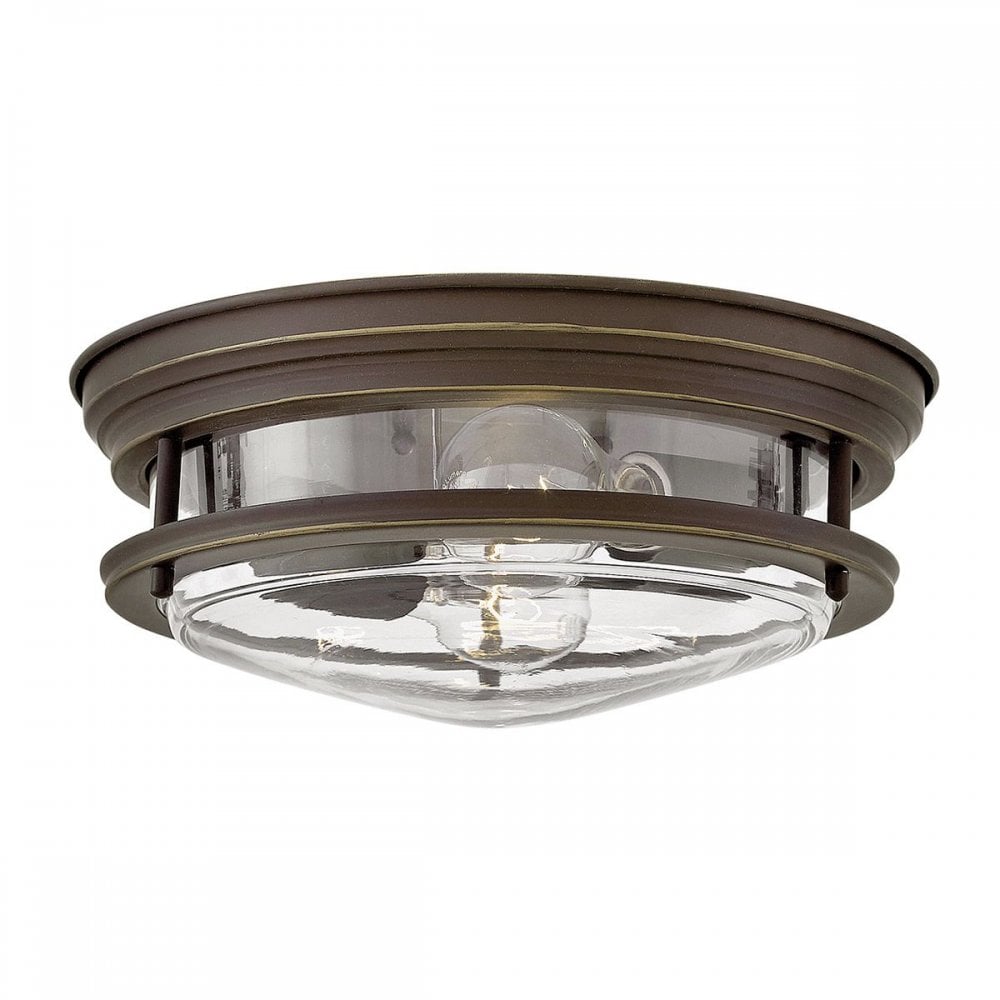 QN-HADRIAN-FS-OZ-CLEAR Hadrian 2 Light Flush - Clear Glass - Oil Rubbed Bronze