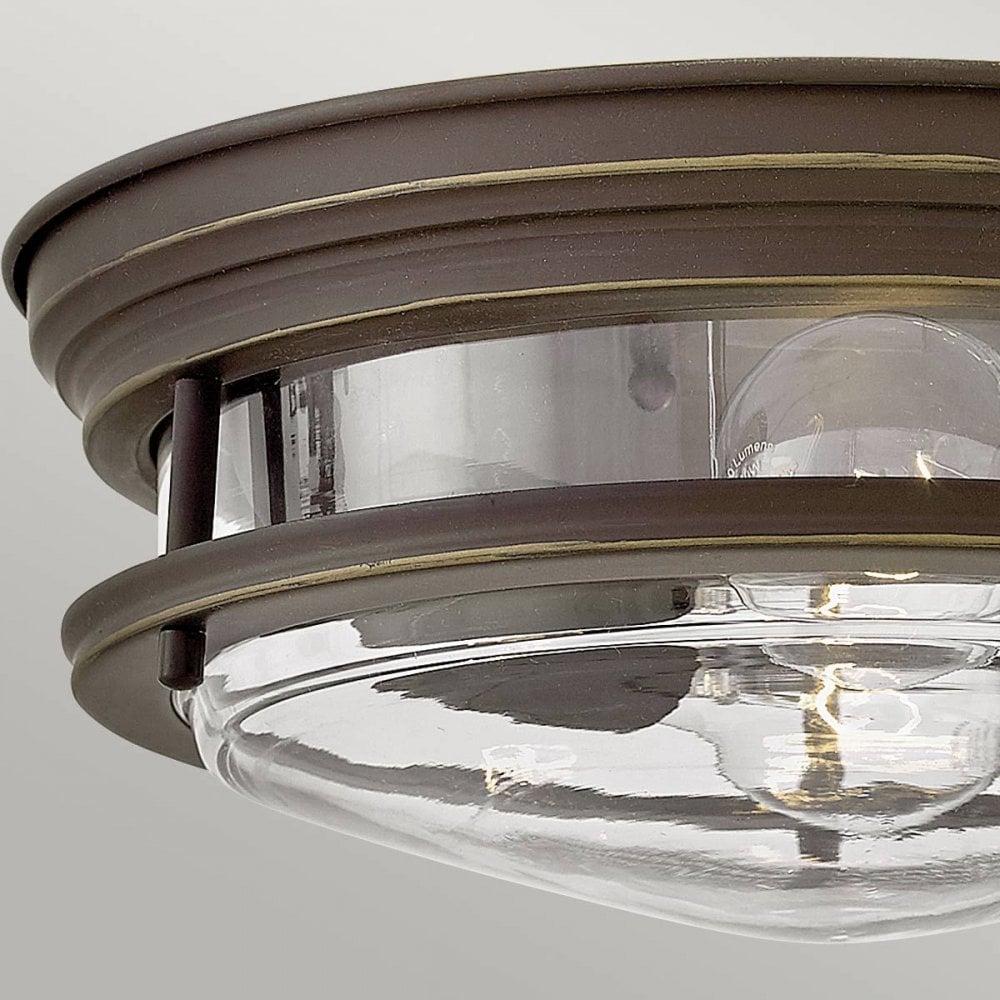 QN-HADRIAN-FS-OZ-CLEAR Hadrian 2 Light Flush - Clear Glass - Oil Rubbed Bronze