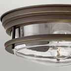 QN-HADRIAN-FS-OZ-CLEAR Hadrian 2 Light Flush - Clear Glass - Oil Rubbed Bronze
