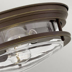 QN-HADRIAN-FS-OZ-CLEAR Hadrian 2 Light Flush - Clear Glass - Oil Rubbed Bronze