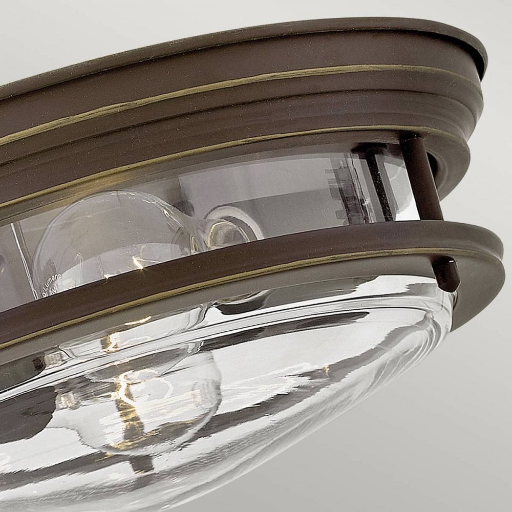 QN-HADRIAN-FS-OZ-CLEAR Hadrian 2 Light Flush - Clear Glass - Oil Rubbed Bronze