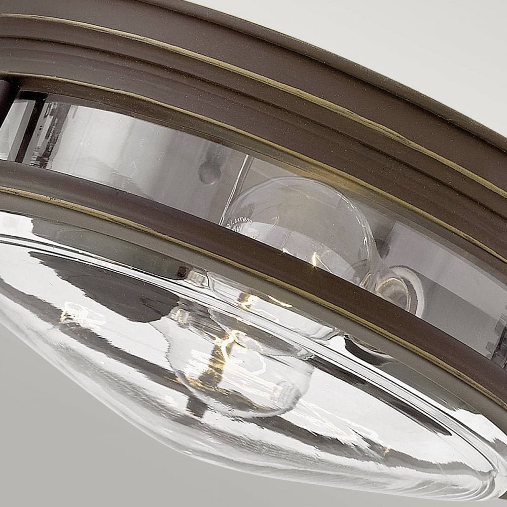 QN-HADRIAN-FS-OZ-CLEAR Hadrian 2 Light Flush - Clear Glass - Oil Rubbed Bronze