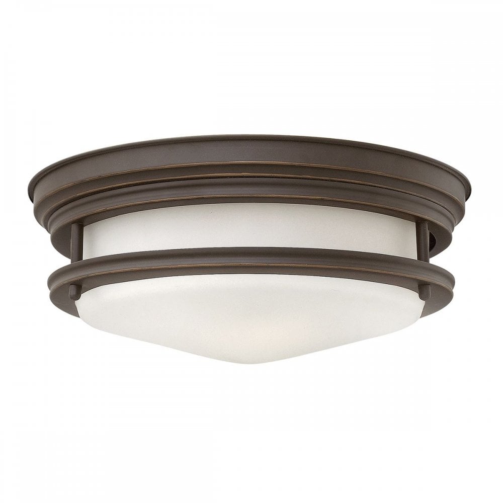 QN-HADRIAN-FS-OZ-OPAL Hadrian 2 Light Flush - Opal Glass - Oil Rubbed Bronze