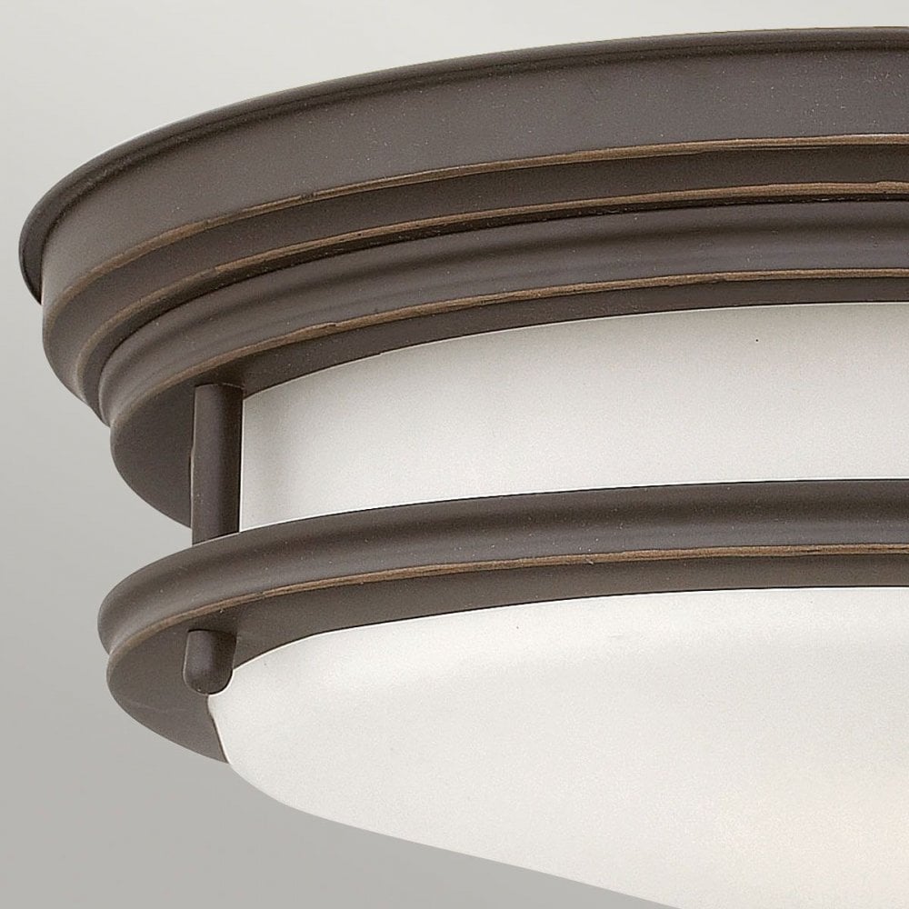 QN-HADRIAN-FS-OZ-OPAL Hadrian 2 Light Flush - Opal Glass - Oil Rubbed Bronze