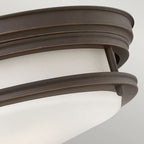 QN-HADRIAN-FS-OZ-OPAL Hadrian 2 Light Flush - Opal Glass - Oil Rubbed Bronze