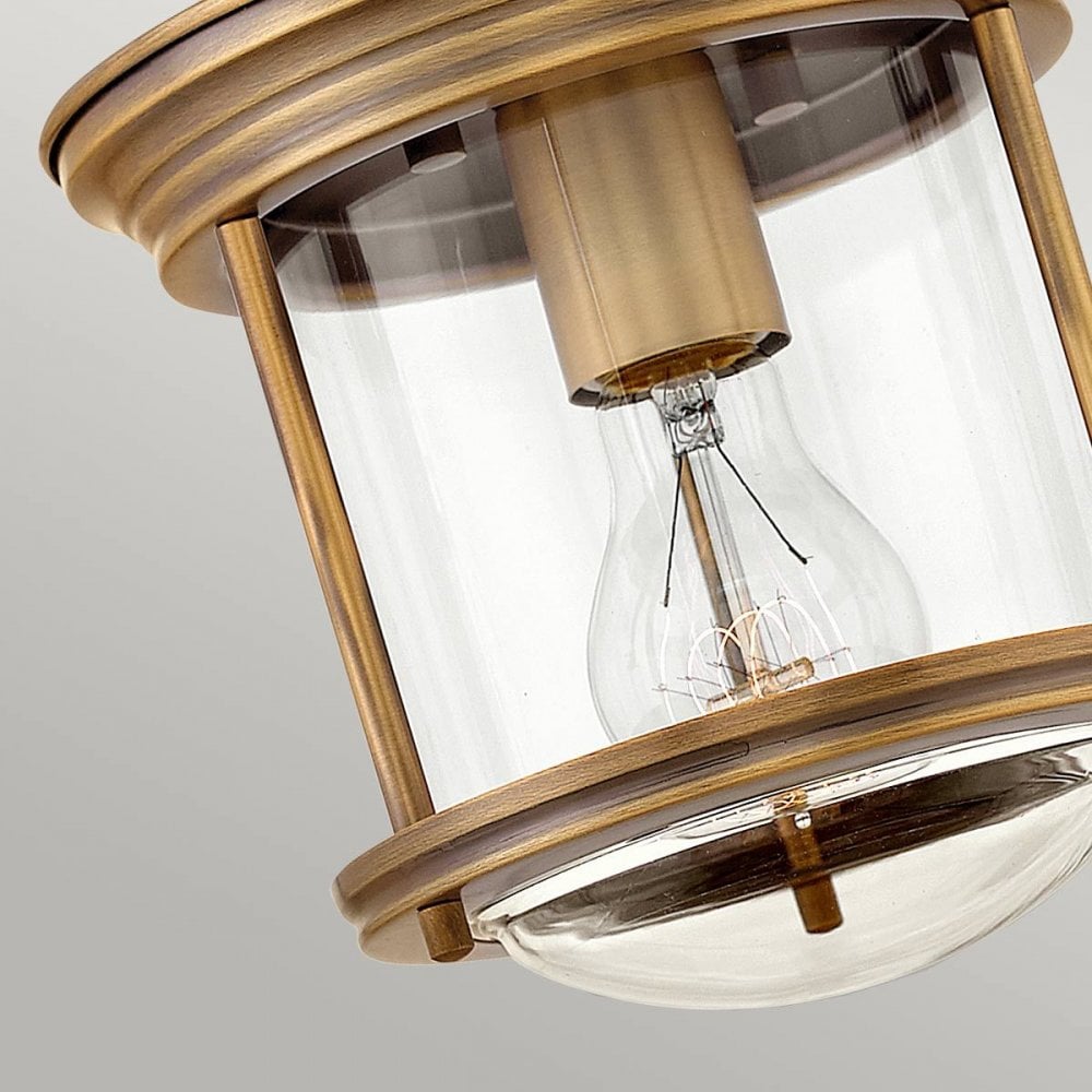 QN-HADRIAN-MINI-F-BR-CLEAR Hadrian 1 Light Flush - Clear Glass - Brushed Bronze