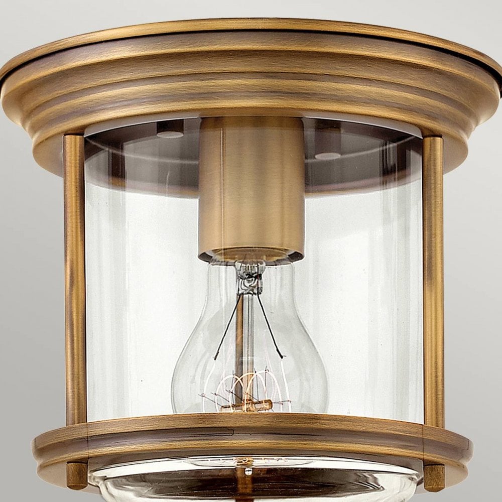 QN-HADRIAN-MINI-F-BR-CLEAR Hadrian 1 Light Flush - Clear Glass - Brushed Bronze