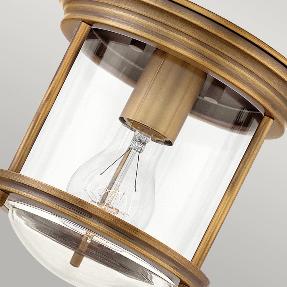 QN-HADRIAN-MINI-F-BR-CLEAR Hadrian 1 Light Flush - Clear Glass - Brushed Bronze