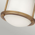 QN-HADRIAN-MINI-F-BR-OPAL Hadrian 1 Light Flush - Opal Glass - Brushed Bronze