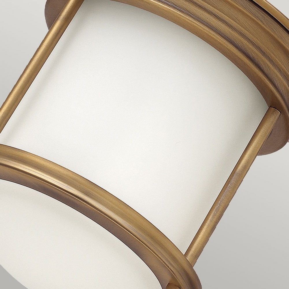 QN-HADRIAN-MINI-F-BR-OPAL Hadrian 1 Light Flush - Opal Glass - Brushed Bronze