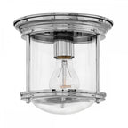 QN-HADRIAN-MINI-F-CM-CLEAR Hadrian 1 Light Flush - Clear Glass - Chrome