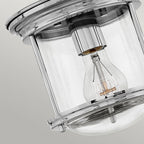 QN-HADRIAN-MINI-F-CM-CLEAR Hadrian 1 Light Flush - Clear Glass - Chrome