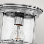 QN-HADRIAN-MINI-F-CM-CLEAR Hadrian 1 Light Flush - Clear Glass - Chrome