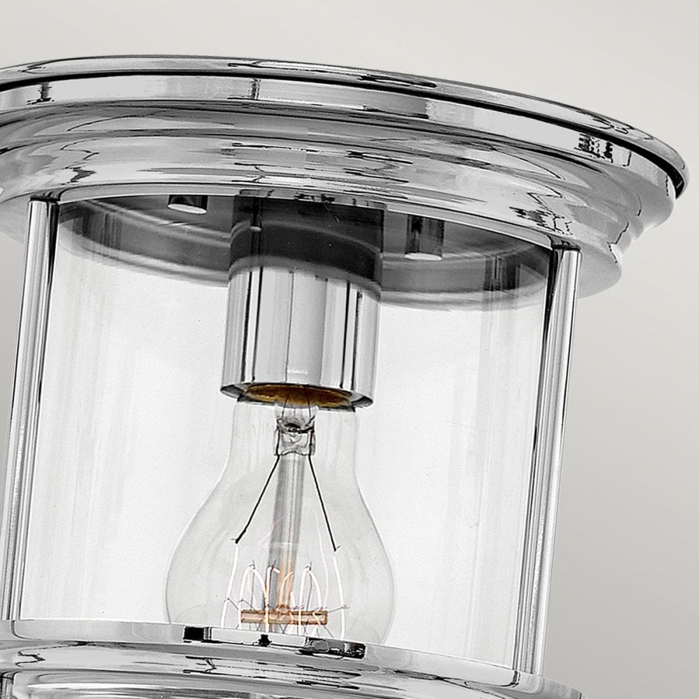 QN-HADRIAN-MINI-F-CM-CLEAR Hadrian 1 Light Flush - Clear Glass - Chrome