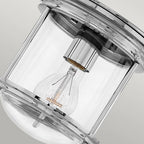 QN-HADRIAN-MINI-F-CM-CLEAR Hadrian 1 Light Flush - Clear Glass - Chrome