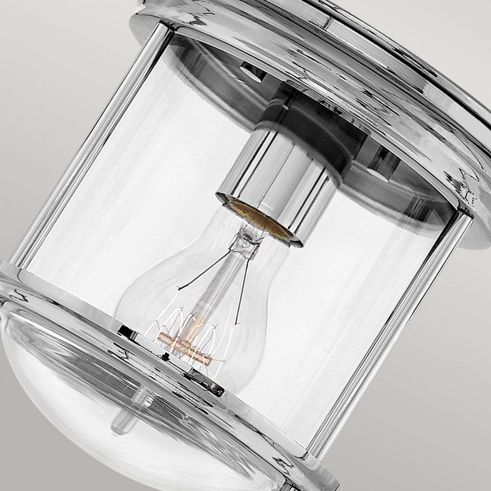QN-HADRIAN-MINI-F-CM-CLEAR Hadrian 1 Light Flush - Clear Glass - Chrome