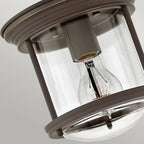 QN-HADRIAN-MINI-F-OZ-CLEAR Hadrian 1 Light Flush - Clear Glass - Oil Rubbed Bronze