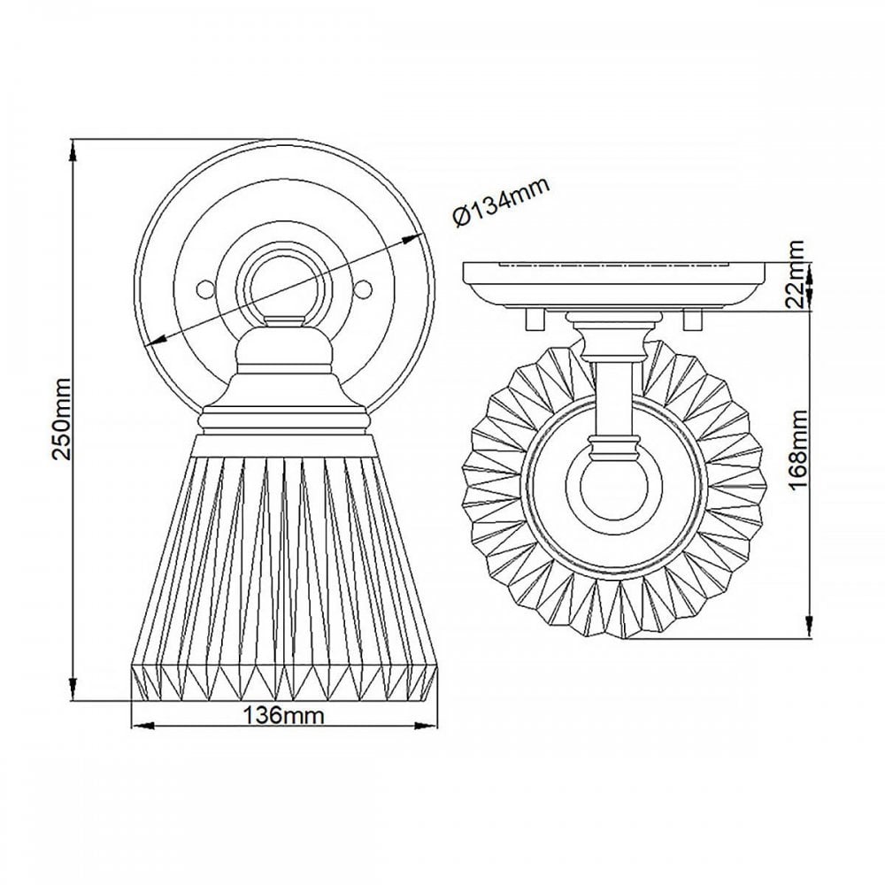 QN-KEYNES1-BATH Keynes 1 Light Wall Light Polished Chrome
