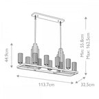 QN-KIMROSE10-BNB Kimrose 10 Light Linear Chandelier - Brass Brushed Natural Brass