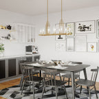 QN-KIMROSE10-BNB Kimrose 10 Light Linear Chandelier - Brass Brushed Natural Brass
